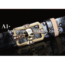 Rock Skull ceinture en cuir véritable Ceinture Night Club Ceinture en forme de squelette 13 couleurs